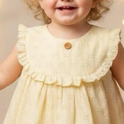 A.T.U.N. (ALL THINGS UBER NICE) Baby Girls Premium Cotton Embroidered Schiffli Dress | Soft Comfortable & Breathable Party, Photoshoot, Birthday, Casual Outdoor Wear for Kids - Image 3