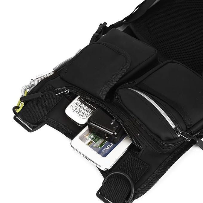 Darkowl Outdoor Sports Chest Bag for Men & Women | Tactical Running Vest Bag Waterproof | Adjustable Chest Rig Bag with Multi Pockets for Running, Cycling, Gym, Travel & Outdoor Activities - Image 2