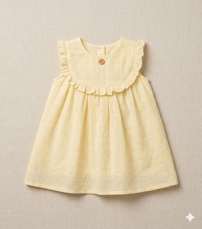 A.T.U.N. (ALL THINGS UBER NICE) Baby Girls Premium Cotton Embroidered Schiffli Dress | Soft Comfortable & Breathable Party, Photoshoot, Birthday, Casual Outdoor Wear for Kids - Image 4