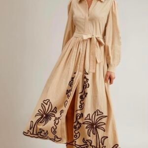 SMOWKLY Cotton Blend Women's Casual Dress Mid-Length Maxi Dress for Woman