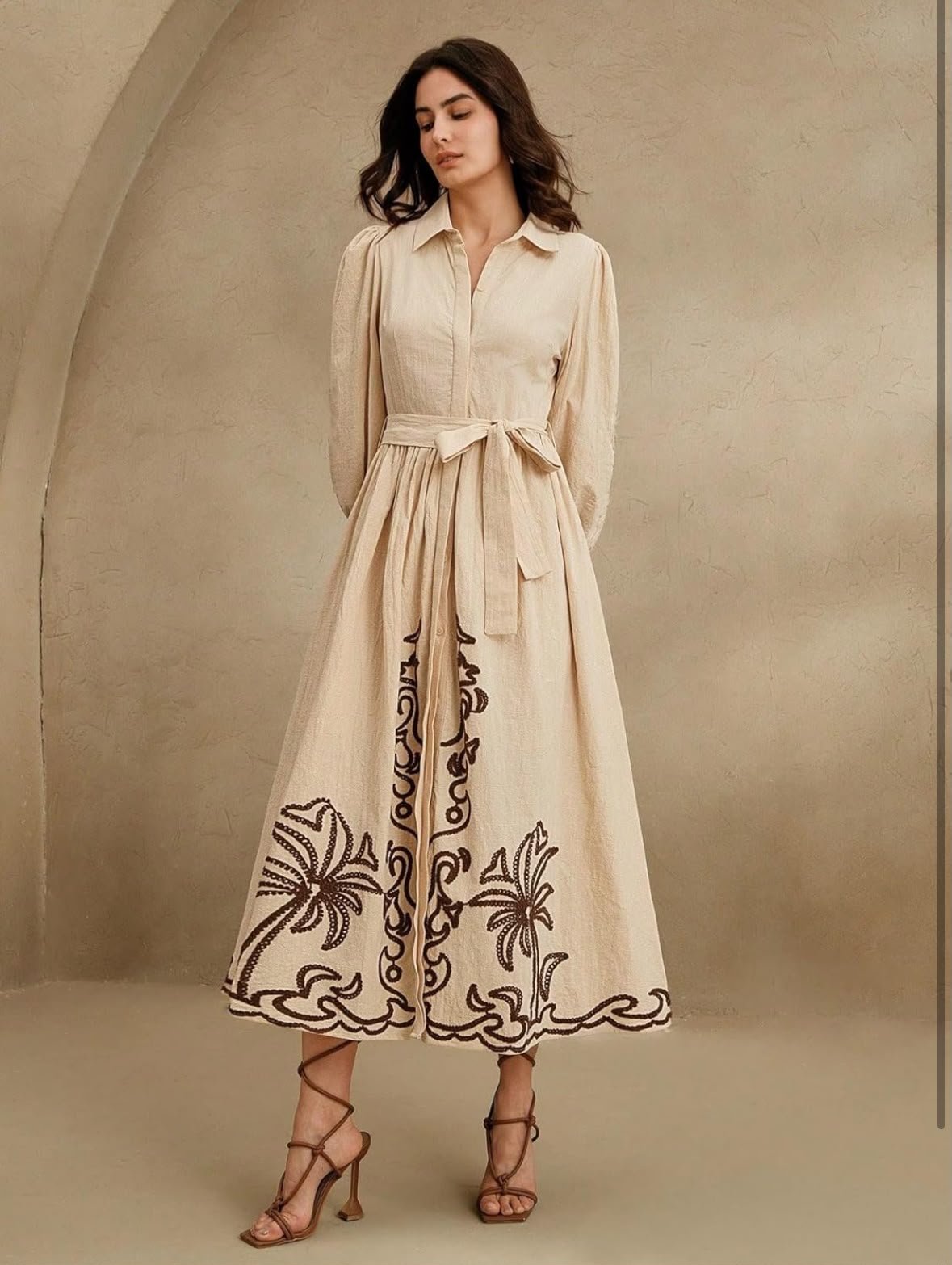 SMOWKLY Cotton Blend Women's Casual Dress Mid-Length Maxi Dress for Woman - Image 3